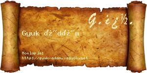 Gyuk Ádám névjegykártya
